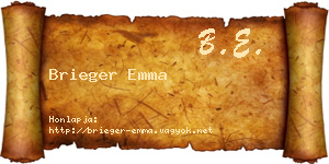 Brieger Emma névjegykártya
